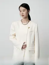 中式デザインの西装外套【女性用・肌理感のある上品な仕上がり】