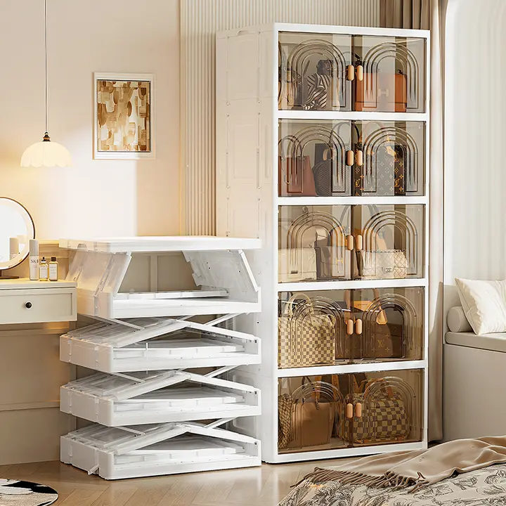 透明収納ラック【防塵設計・バッグ用・組立不要】