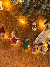雪だるま＆サンタクロースのLEDクリスマスツリー装飾ライト【写真クリップ付き・フェスティブギフト】