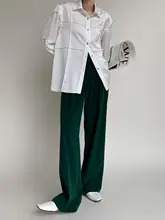 PAPERLLL 高級感あるストレートワイドパンツ【夏用・薄手・ハイウエスト・フィット】