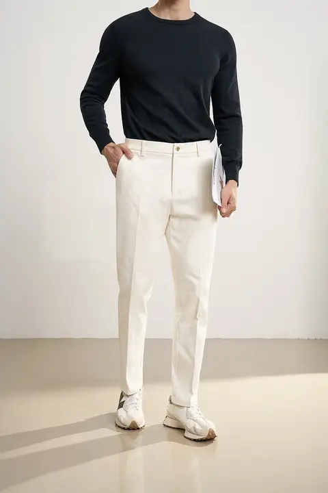 ZINGCHEN メンズ 秋冬用カジュアルパンツ【コットン製・ストレッチ・スリムフィット・長パンツ】