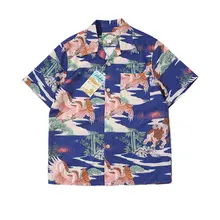 HAWAII アロハシャツ【鷹と竹柄・夏用・短袖】