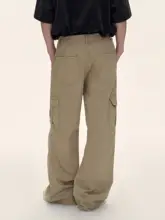 カーゴパンツ 男性 ゆったり ストレート ハリのある