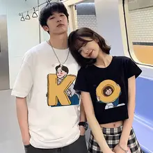 カップル向け夏用半袖Tシャツ【一長一短・極上の柔らかさ・おしゃれなデザイン】（セットアップ対応）