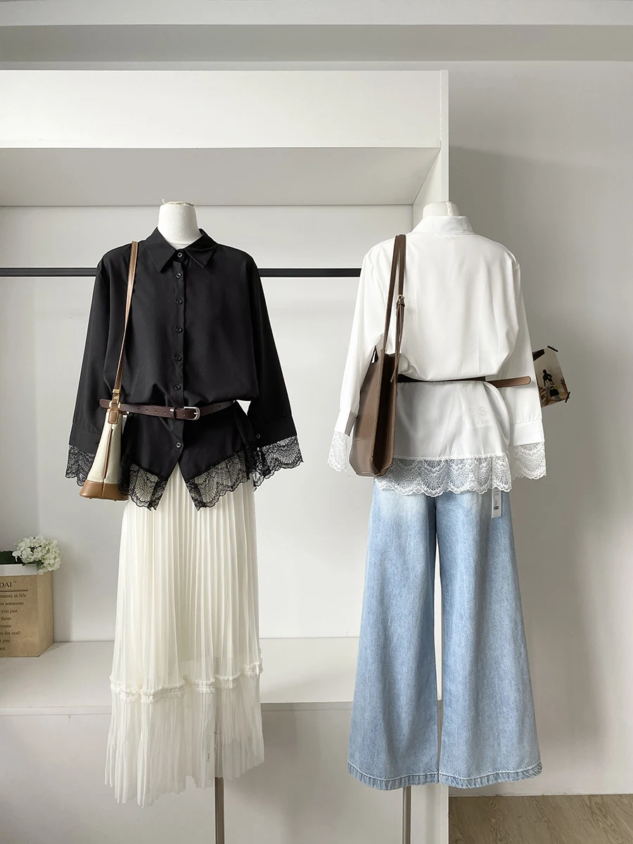 4月末に買える服の色やスタイルは？レース切り替えの長袖シャツが通勤に最適な理由