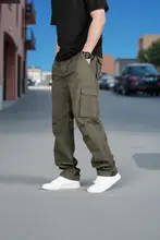 秋季新作 無地ストレートパンツ【カジュアル・多ポケット・メンズ用】（セットアップ対応）