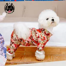小型犬用衣服 春節用 ぺット用テディベア 冬用 加厚フリース 四脚パンツ