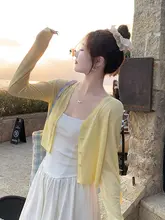 薄手のブルーカーディガン【夏用・ノースリーブトップスに最適・UVカット】