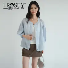 涼感薄手コート【大きいサイズ・七分袖・ラウンドネック・女性用】