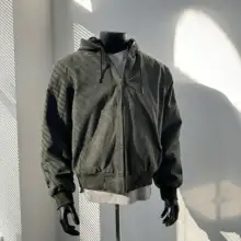 トレンド水洗い加工フード付きジャケット【アメリカンスタイル・厚手・ヴィンテージ風】