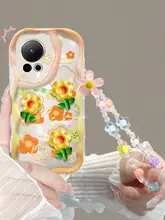 Huawei Nova13用スマホケース【フルカバー・衝撃吸収・滑り止め・水滴デザイン・立体フラワー】