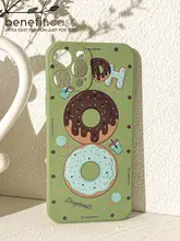 カートンデザインの抹茶ドーナツスマホケース【iPhone用・透明・ソフトシリコン】