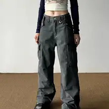 STUBBORNLIFE ヴィンテージ風ユニセックスカジュアルカーゴパンツ【多ポケット・ストレート・ルーズフィット】