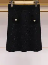 シンプルで魅力的な黒のAラインニットスカート【ハイウエスト・スタイリッシュ・春夏用】