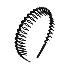 黒色シンプルデザイン ヘアバンド【滑り止め付き・化粧お手入れ用】