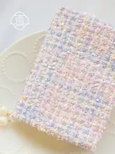 優しいデザインのハンドメイド布製手帳カバー【香芋紫・A5/A6対応・ノート用】