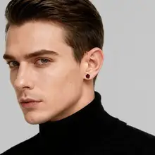 シルバー製 バラモチーフのピアス【男性用・スタイリッシュデザイン】