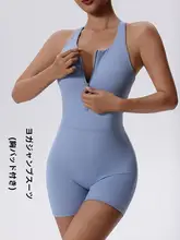 夏用 ヨガ スポーツウェア【女性用・ジップデザイン・ブラ付き・ダンス・フィットネス・タイト・通気性】