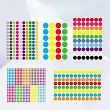 幼稚園用 カラフルな丸型自己粘着ステッカー【分類用・無地】