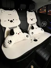 通気性に優れたリネン製カートゥーンデザインの車用シートクッション【夏用・女性向け・ 快適な座席カバー】