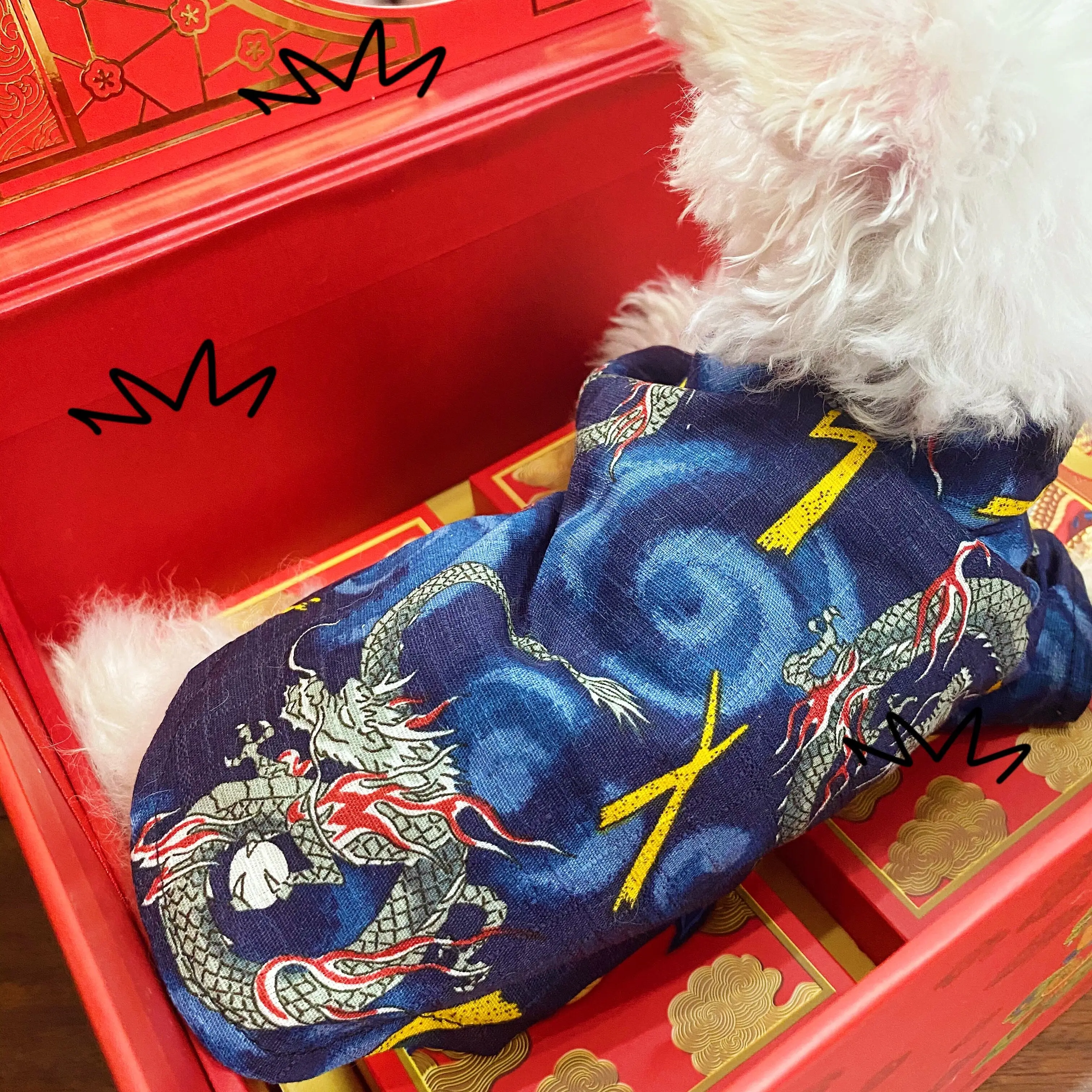 ペット用唐装：中国新年スタイルのおしゃれな犬服で季節の装いを実現
