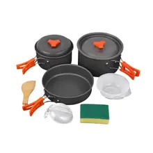 キャンプ用調理器具【硬質アルミニウム製・多人数対応・ポータブル・煮る・焼く・湯沸かし】（セットアップ対応）
