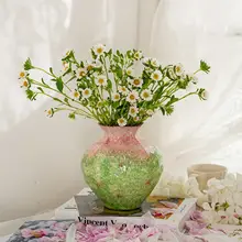 手描きの陶器製小花瓶【粉色・フラワーアレンジメント用・テーブル装飾】