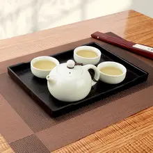 ミニ茶托【長方形・ブラック・家庭用・オフィス用】