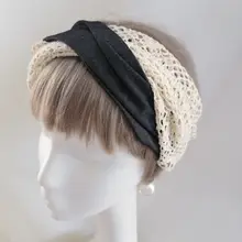 デニムレースデザインのファッションヘアバンド【弾力性あり・ユニークデザイン】
