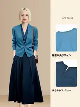 魅力的なジャケット付きドレス【秋用・トレンドデザイン・フレアスタイル】（セットアップ対応）