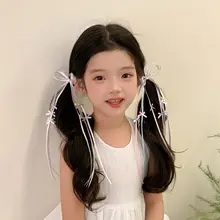 子供用バレエスタイルリボン付きヘアクリップ【古風デザイン・プリンセス向け・髪飾り】