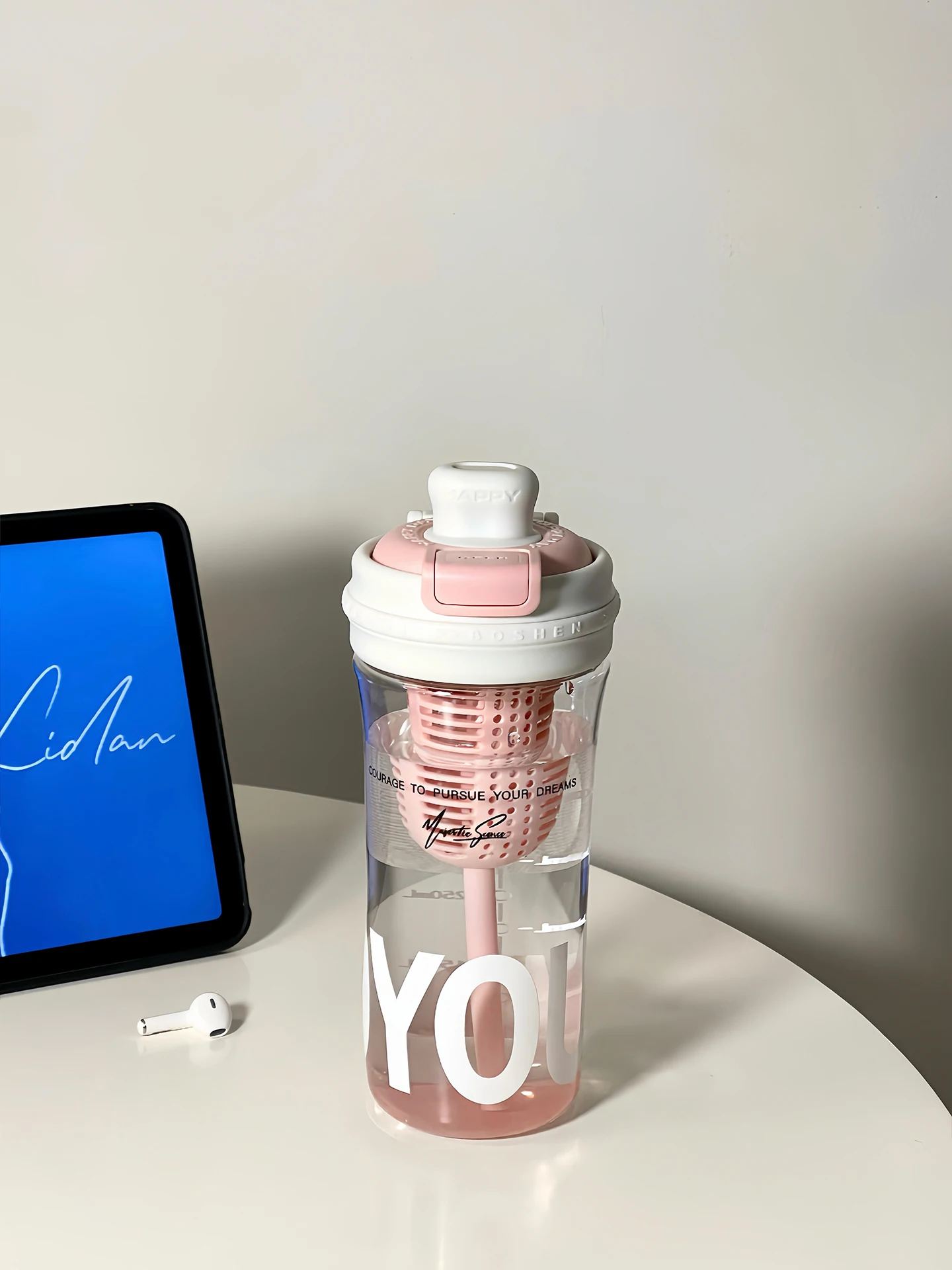 ストロー付き水筒 710ml トライタン製 ダブルストローで洗いやすい大人向け水筒