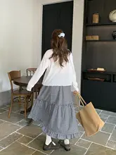 チェック柄ハイウエストAラインスカート【春用・女性・カジュアル】
（セットアップ対応）