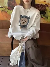 コットン製 無地パーカ【秋冬用・柔らかさ・カジュアルスタイル・カートゥーンデザイン】