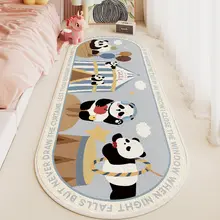 かわいいパンダデザインのボアラグマット【ベッドサイド・ソファ・冬用・滑り止め付き】（セッ  トアップ対応）