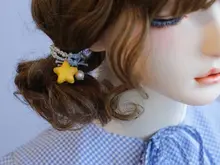手作り星型リボンヘアゴム【ブルー・かわいいデザイン】