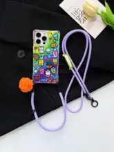 趣味のカラフルな動物デザインの斜め掛けスマホケース【小型機種対応・穴あけ不要・防御性能】