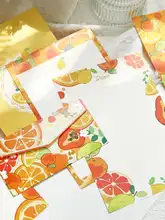 フルーツデザインの高級ロマンティックレターセット【封筒・便箋・しおり・封シール・告白用】（セットアップ対応）
