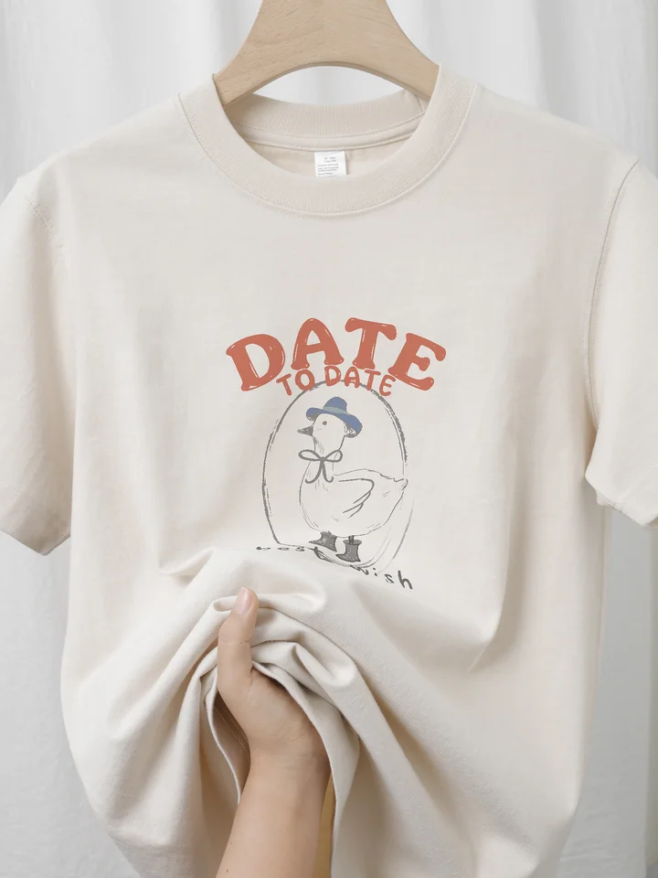 グレーとホワイトのシンプルな印刷Tシャツ【メンズ・ゆったりフィット・夏用・半袖】