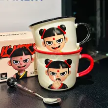 高級感あるネザ陶器のマグカップ【デザイン性抜群・オフィスや家庭での使用に最適・朝食用牛乳カップ】