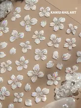 夢幻的なネイルデザイン！桜柄ネイルシール【クリスタルフラワー・3Dエンボス・光沢バックシール】