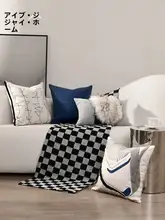 高級モダンイタリアンスタイルのソファクッションカバーセット【クラインブルー・腰枕付き】