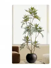 高級なインテリアに最適！中古風の落ち着いた色合いの大きな観葉植物【リアルな造形・インドア用】