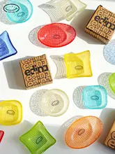 耐熱ガラス製ミニボウル＆小皿【カラフル食器・フルーツプレート・デザイン性】（セットアップ対応）