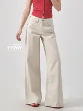 デニムパンツ レディース コットン100% ローライズ ウォッシュド 着痩せ ゆったり ワイド アメリカン風 カジュアル 秋