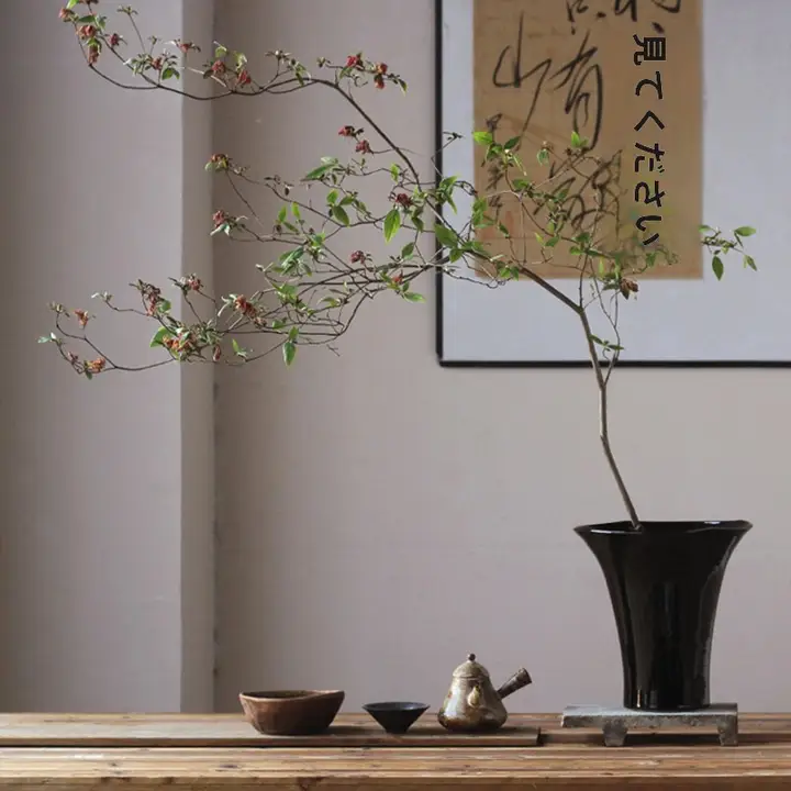 侘寂風オイルペインティング陶器花盆【ビンテージ感・カラフル】