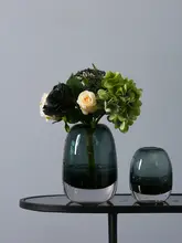 モダンデザインのガラス水栽培花瓶セット【インテリア・リビング用・小花瓶付き】
