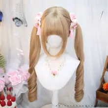 ロリータ風 キャラクター用ツインテールウィッグ【フルカバー・かわいらしいデザイン】