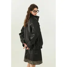 レザージャケット 裏ボア 男女兼用 秋冬  厚手 PUジャケット