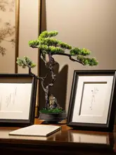 リアルな歓迎の松の盆栽【新中式・インテリアグリーン・茶卓用】
